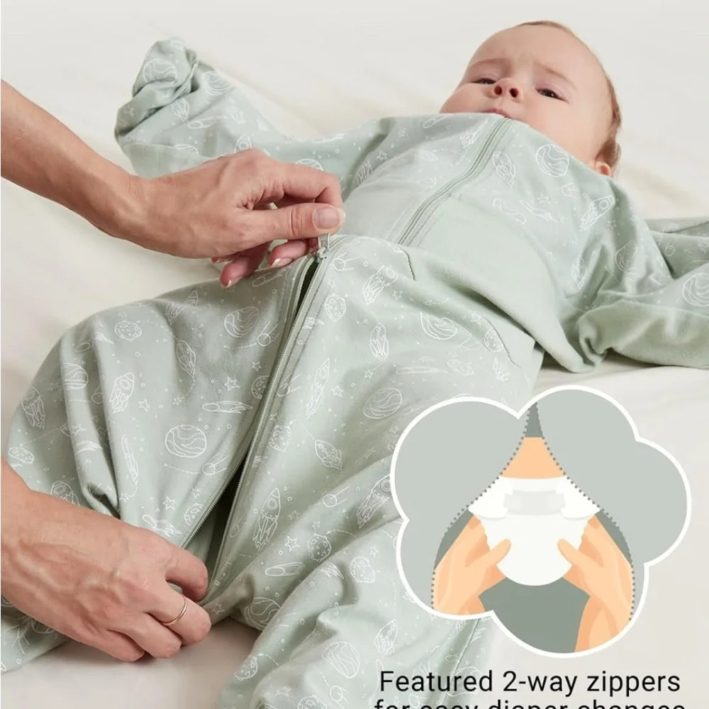 Green Starfish Design Baby Swaddle Sack